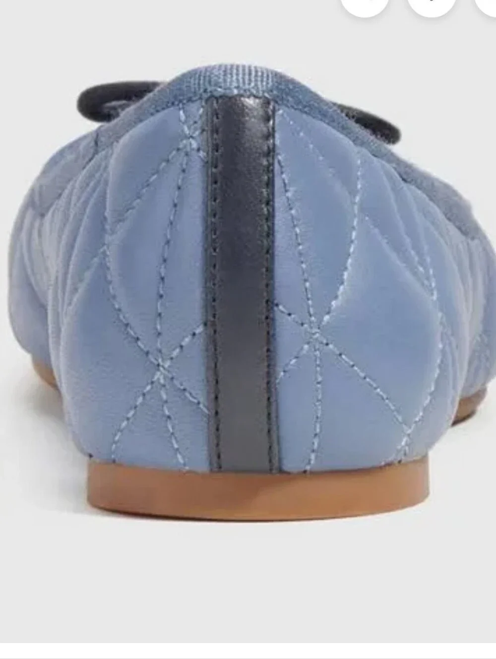 Coach Allyson Quilted Two-Tone Blue Leather Ballet Flats Slip-On Women's 10